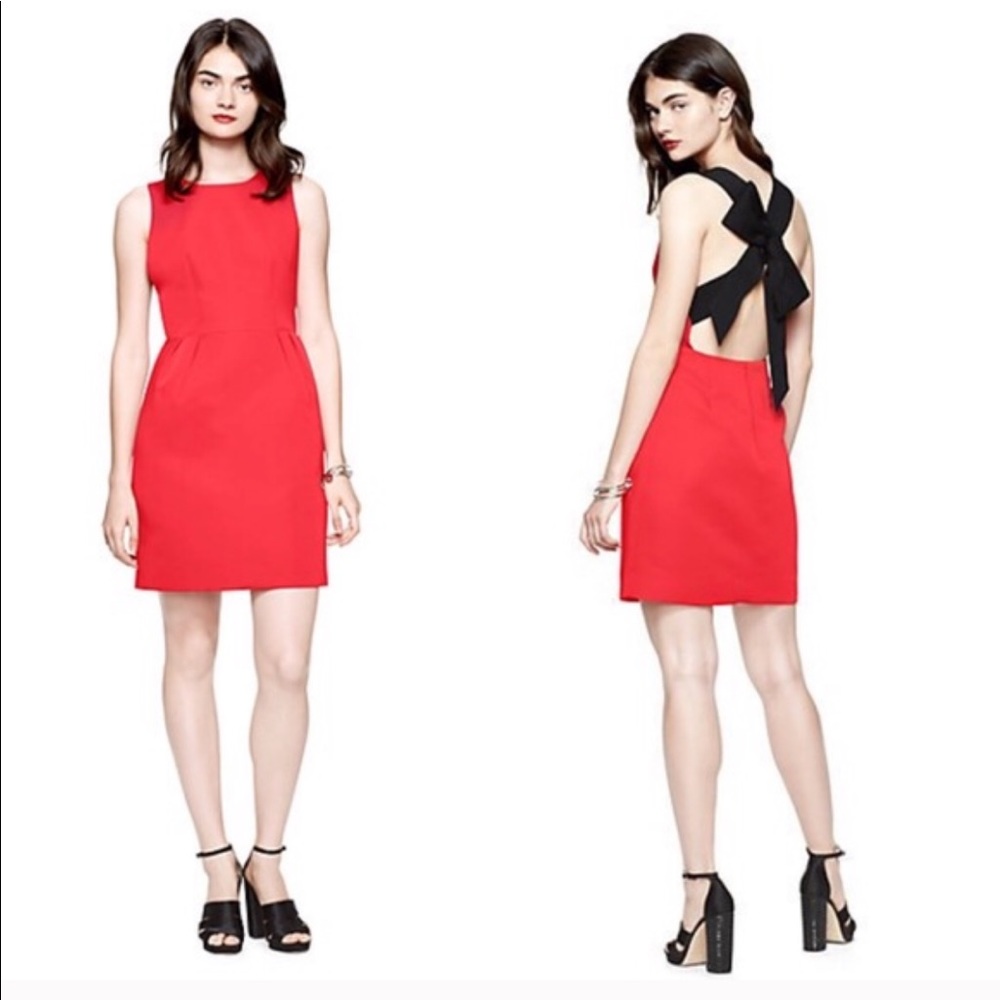 KATE SPADE bow back dress in red